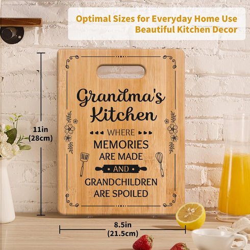 Personalized Cutting Board Perfect Grandma Gifts for Birthdays and Christmas